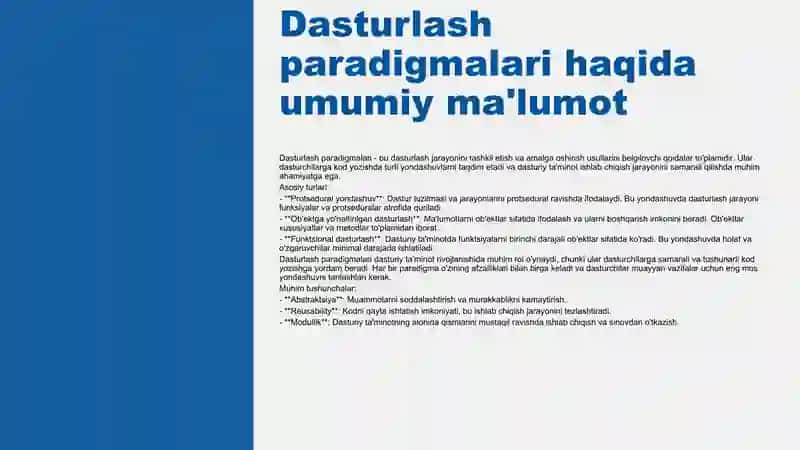 Multiparadigmali dasturiy tillari 3
