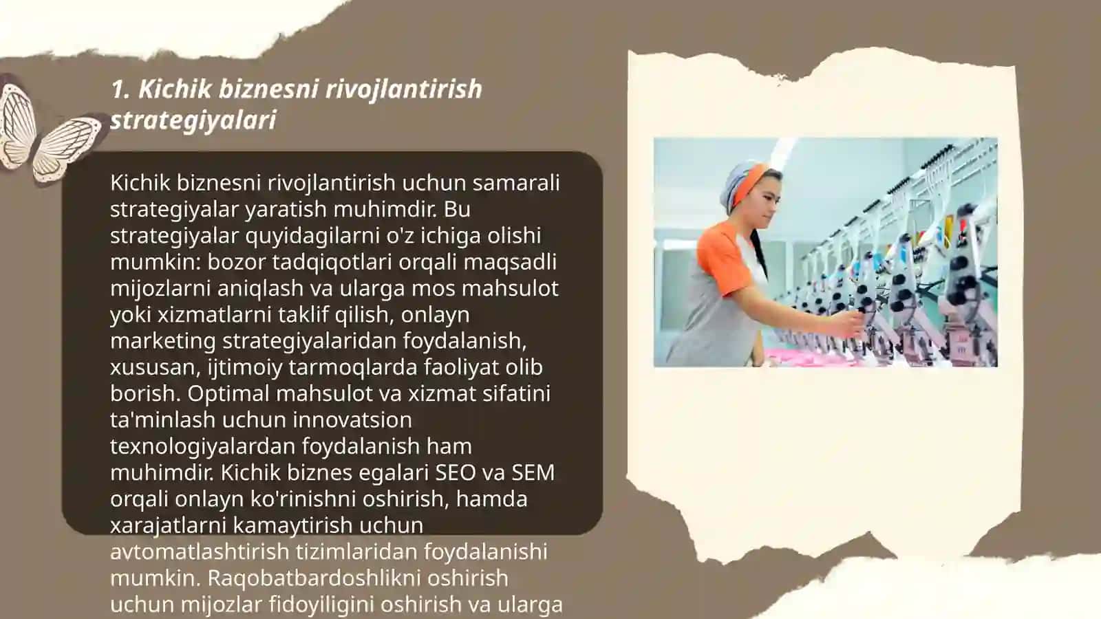 Kichik biznesni rivojlantirish strategiyalari 3
