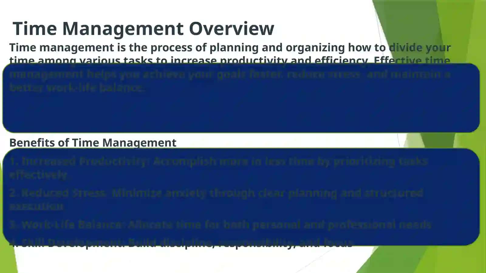 Time Management Overview 3