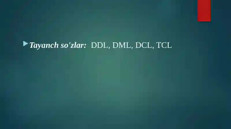 SQL operatorlarini yozish 3