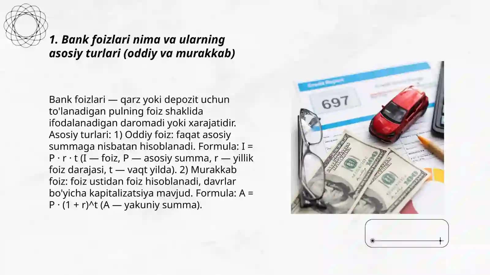 Bank procentleri ham olardi esaplaw 3
