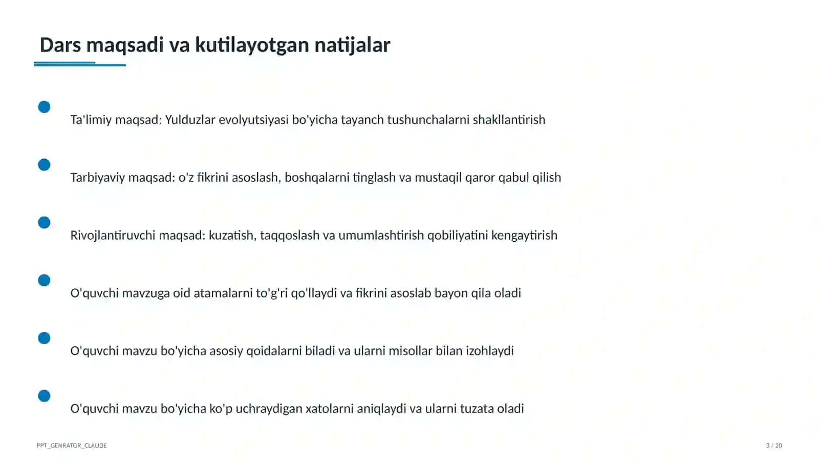 Yulduzlar evolyutsiyasi (11-sinf) 3