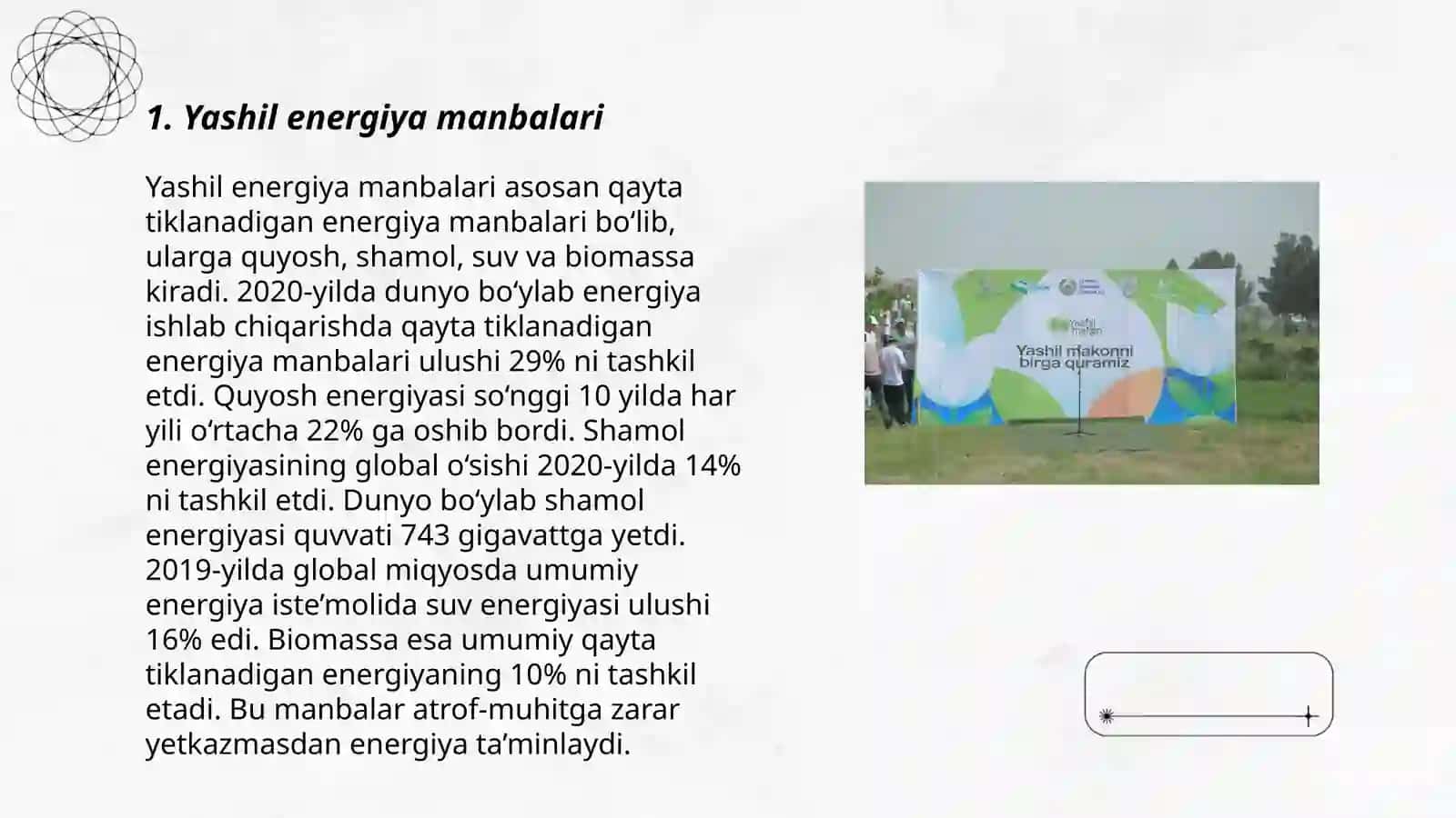 Yashil energiya manbalari 3