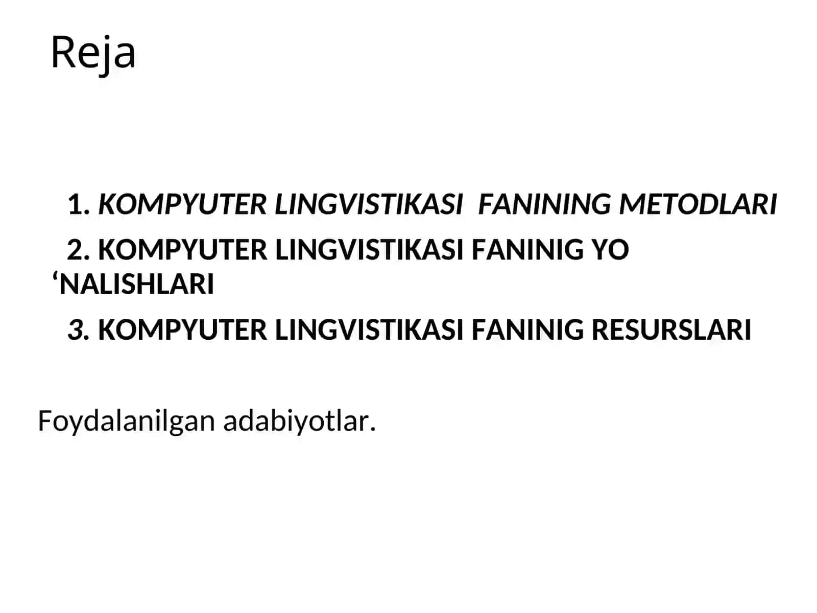 Kompyuter lingvistikasi fanining taqdimoti 3