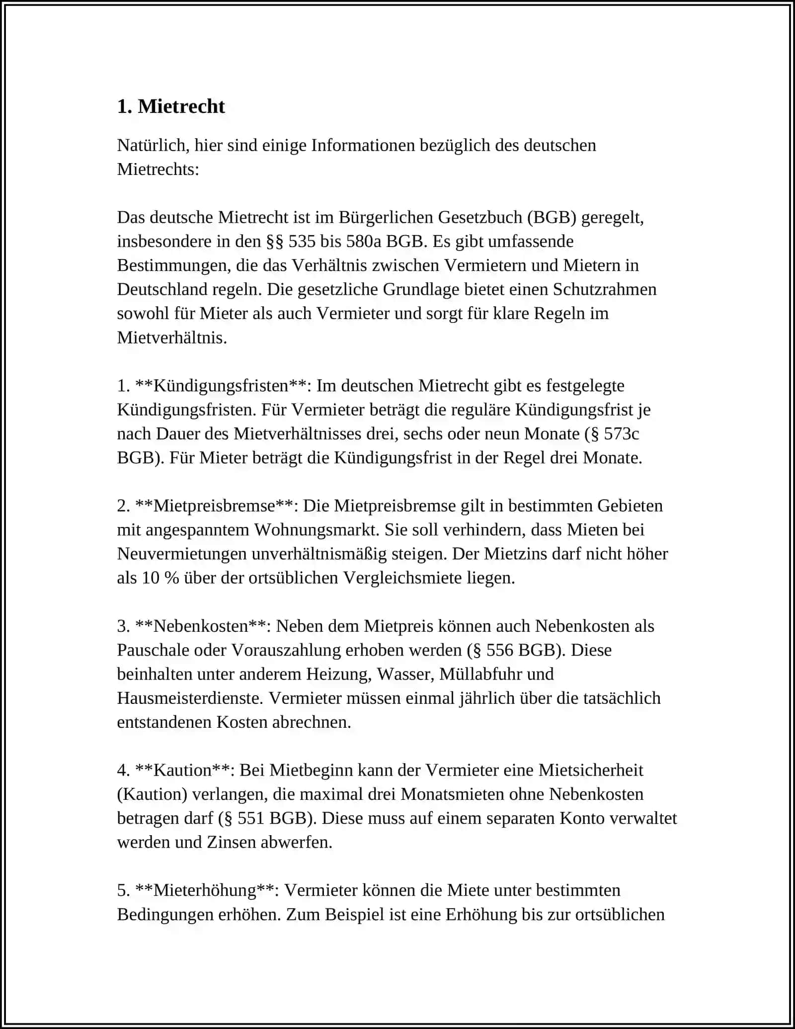 Mietrecht im deutschen Mietrecht 3