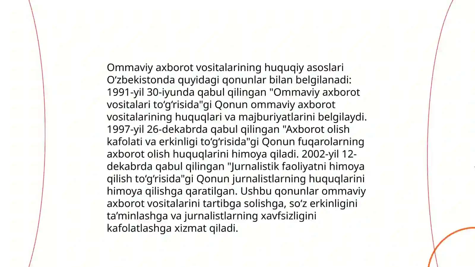Ommaviy axborot vositalarining huquqiy asoslari 3