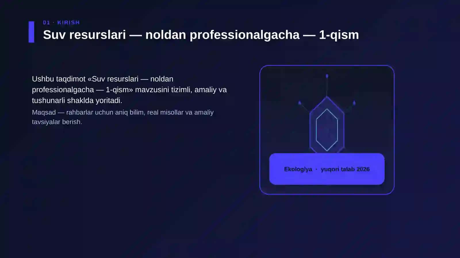 Suv resurslari — noldan professionalgacha — 1-qism 3
