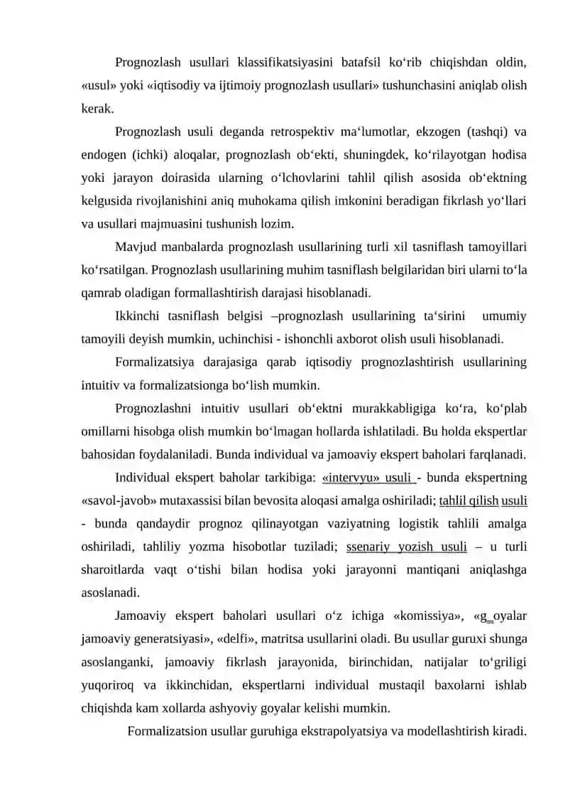 Prognozlash usullari va ularning aniqligini baholash mezonlari 3