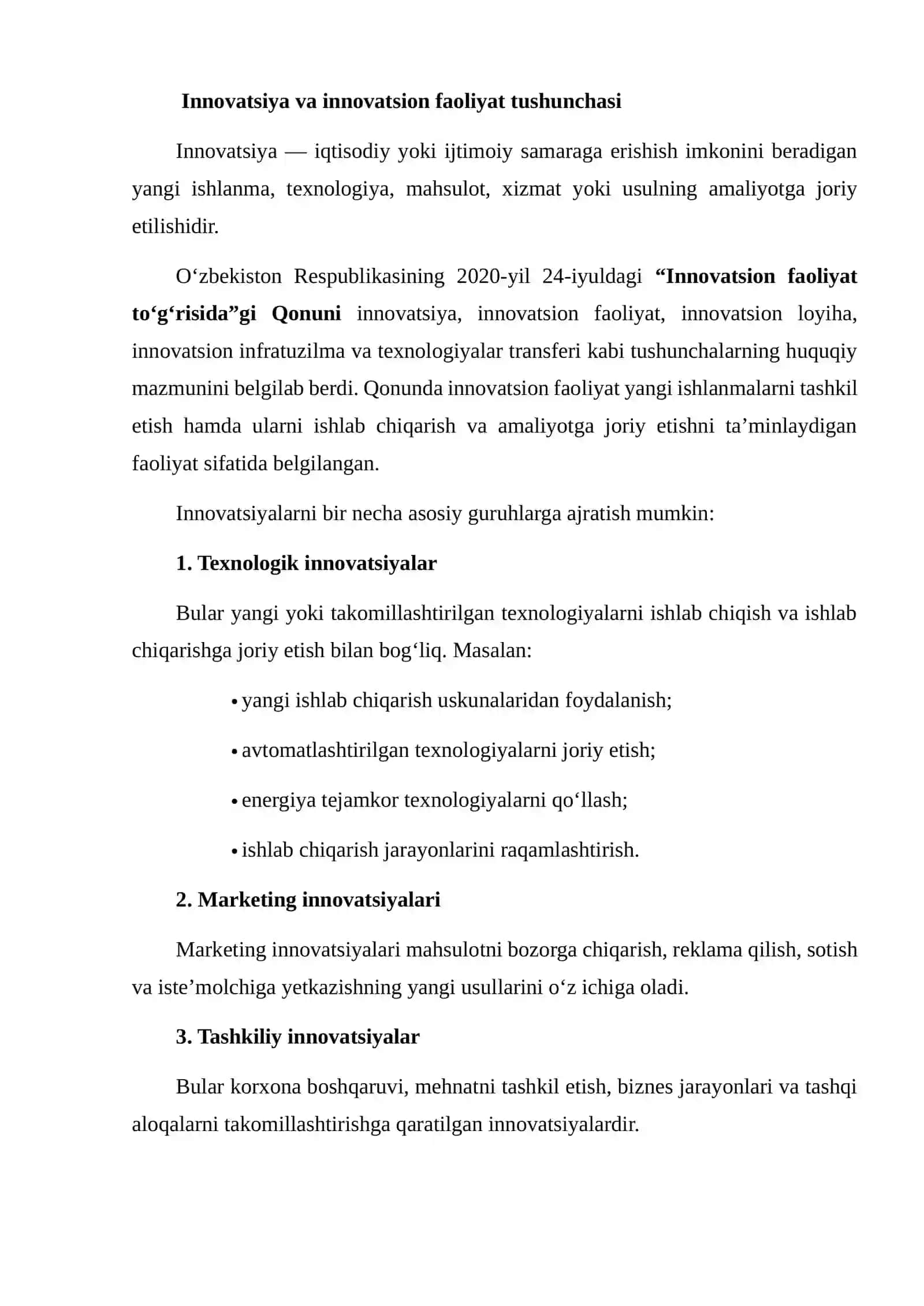O‘zbekistonda innovatsion faoliyatning rivojlanishi 3