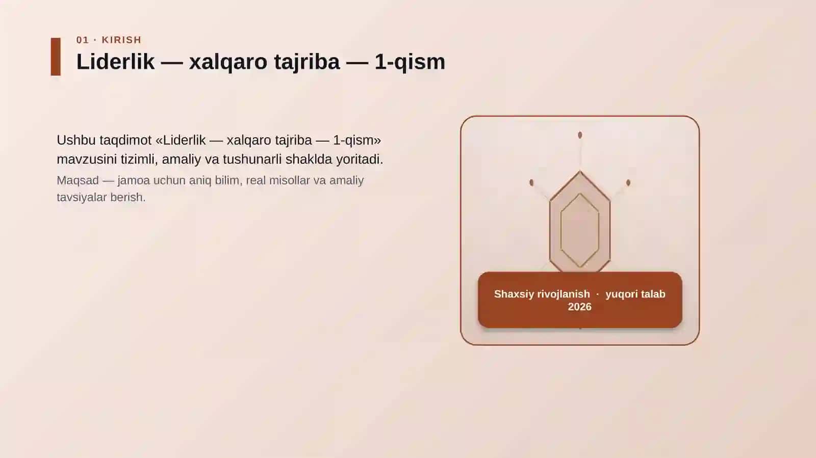 Liderlik — xalqaro tajriba — 1-qism 3