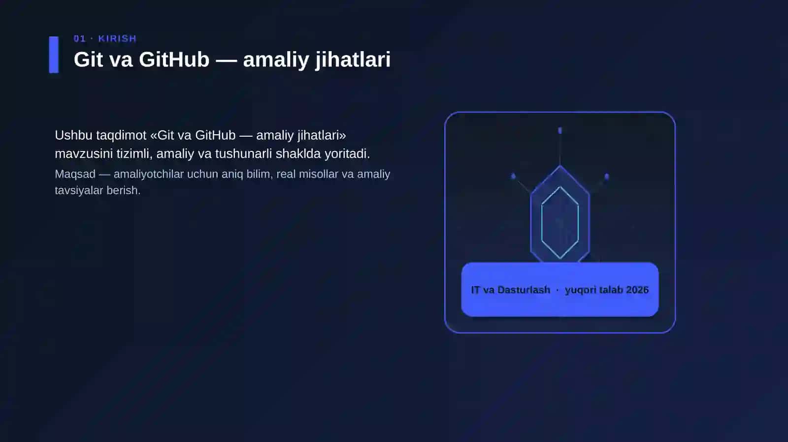 Git va GitHub — amaliy jihatlari 3