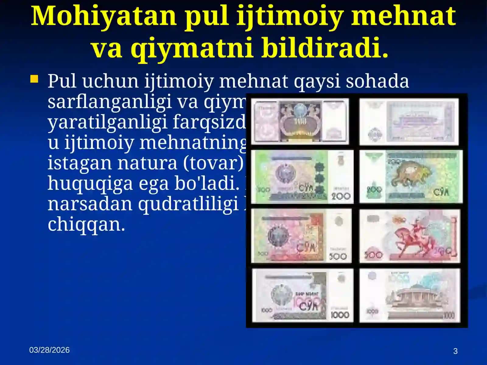 Pul to'g'risidagi turlicha nazariyalar 3