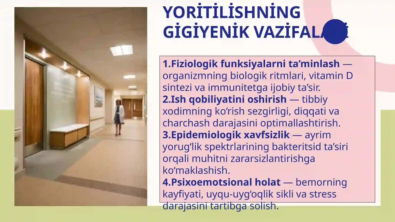 Kasalxona xonalarida yoritilishning gigiyenik ahamiyati 3