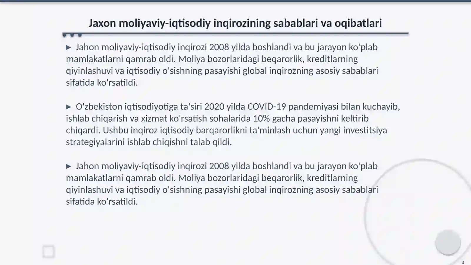 Jaxon moliyaviy - iqtisodiy inqirozi 3