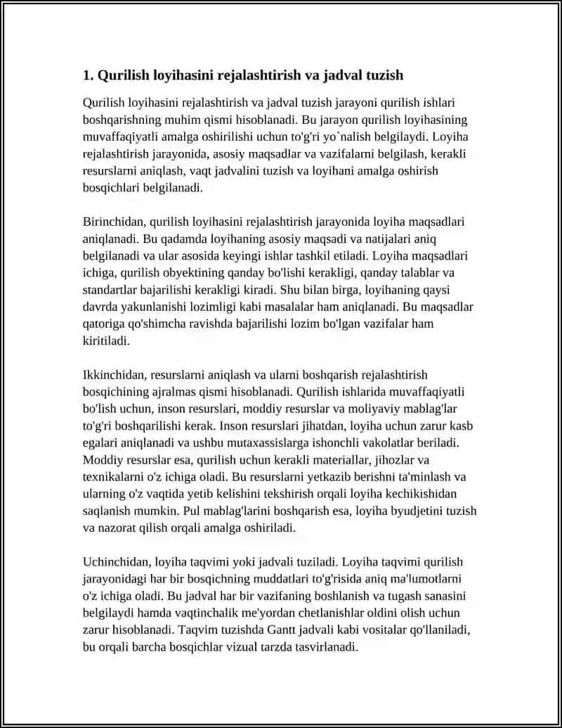 QURILISH ISHLARNI BOSHQARISH 3