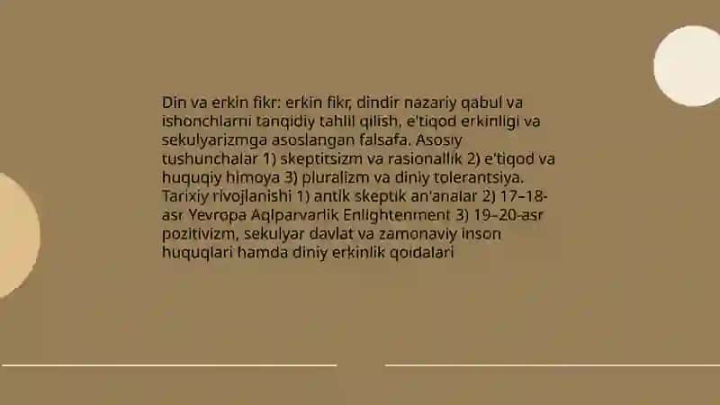 Din va hurfikrlik 3