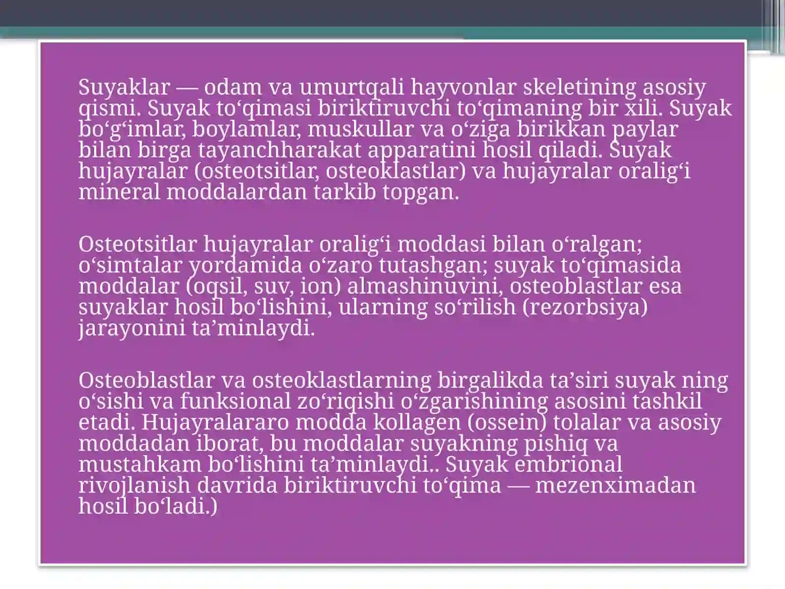 "Suyak bilan muloqotlar" 3