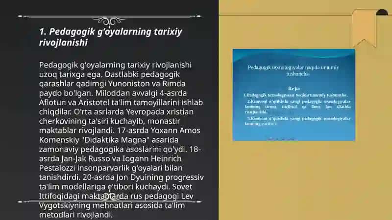 Pedagogik gʻoyalarning rivojlanish bosqichlari 3