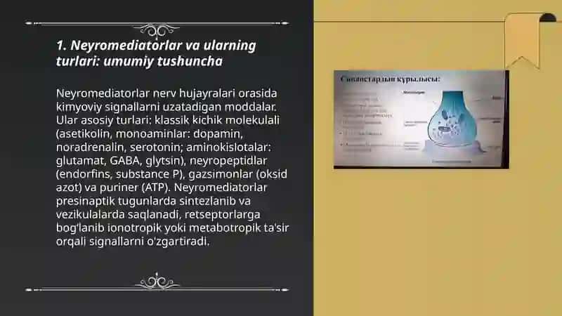 Neyromediatorlar biosintezi ahamyati va kassaliklari 3