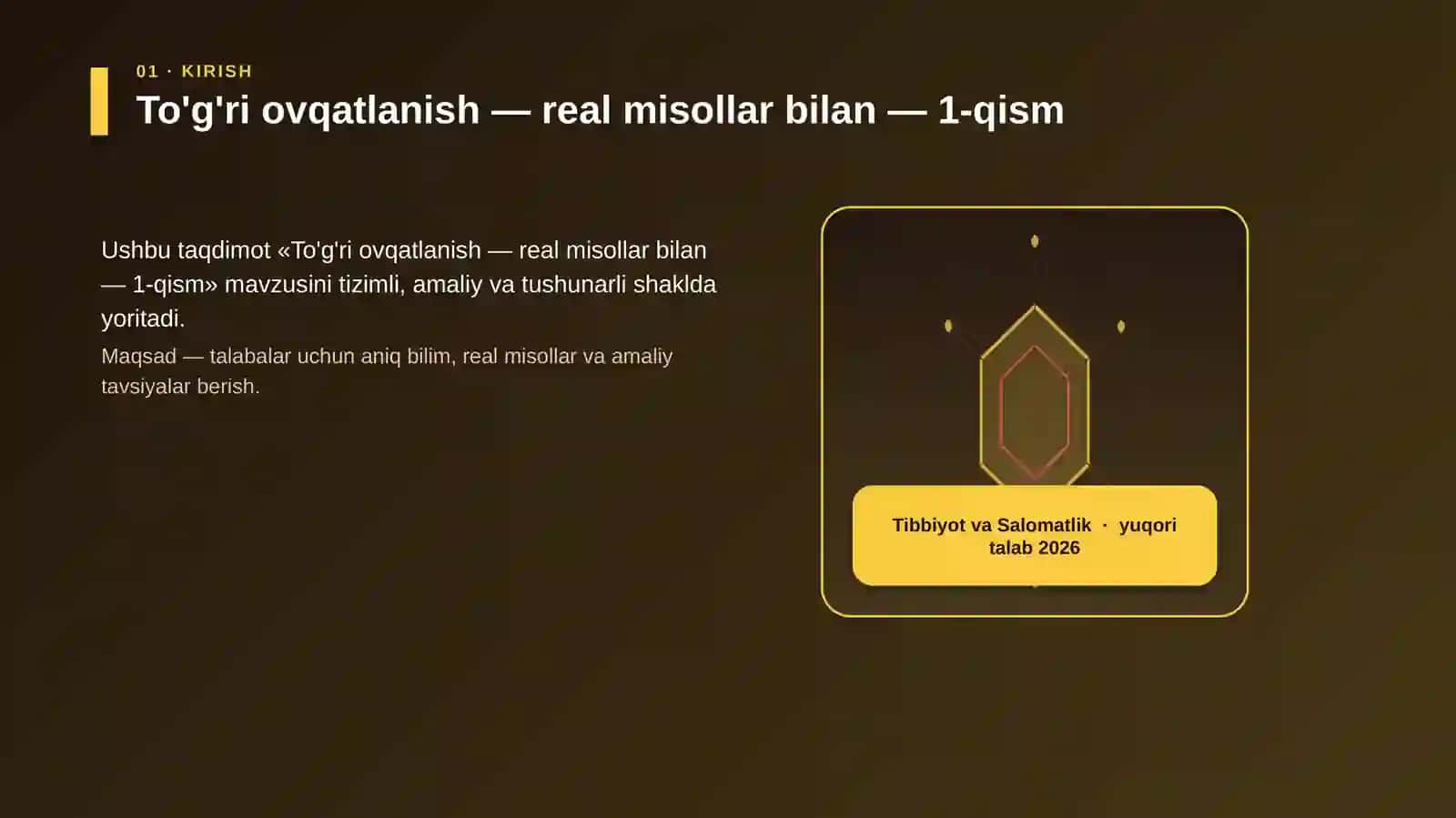 To'g'ri ovqatlanish — real misollar bilan — 1-qism 3