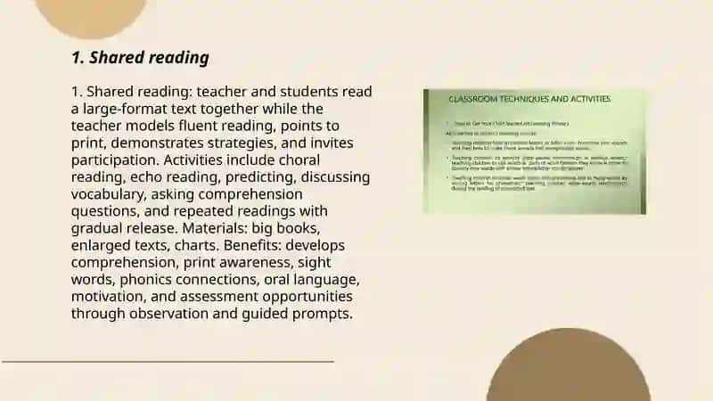 Classroom techniques and activities for reading 3