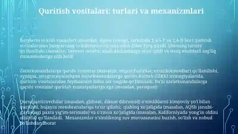Pestitsidlarning qishloq xojaligida ishlatilish 3