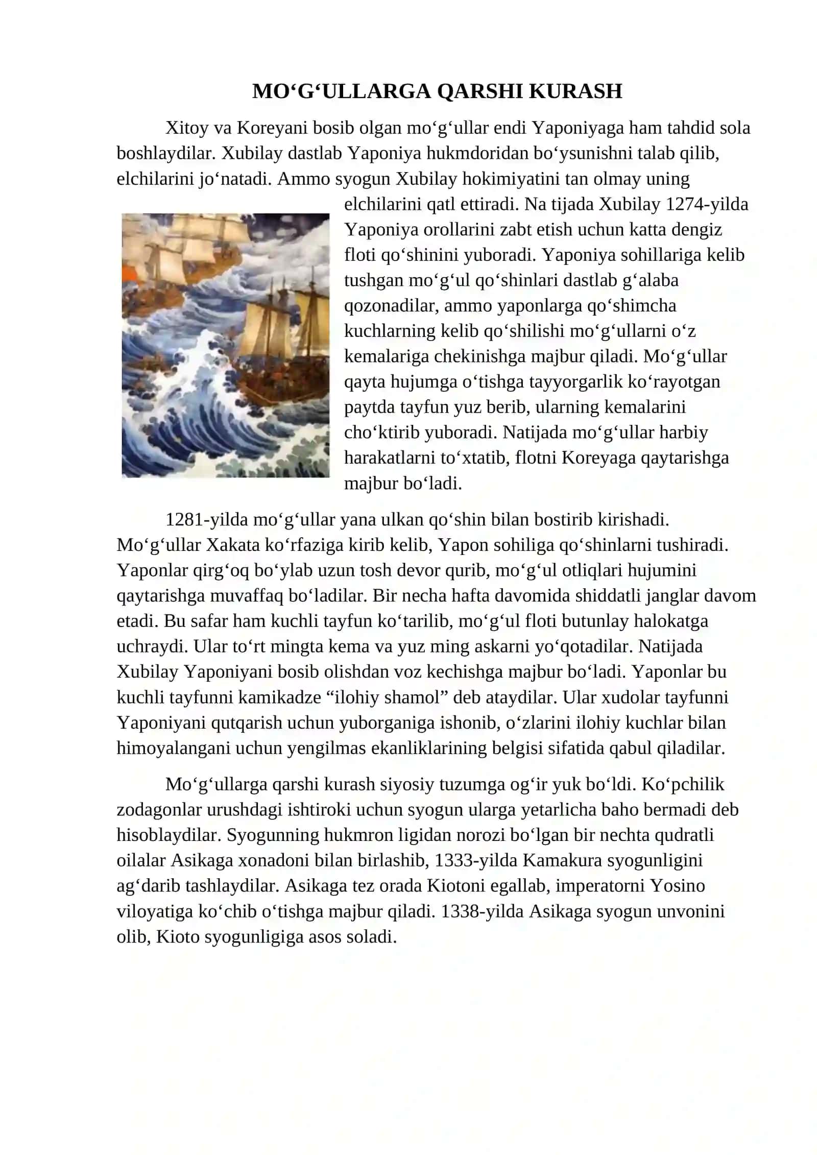 Syogun hokimiyati va Yaponiya boshqaruvchilari 3