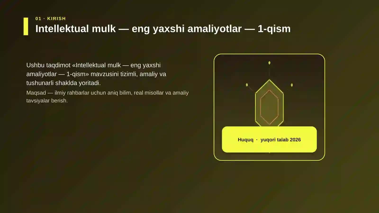 Intellektual mulk — eng yaxshi amaliyotlar — 1-qism 3