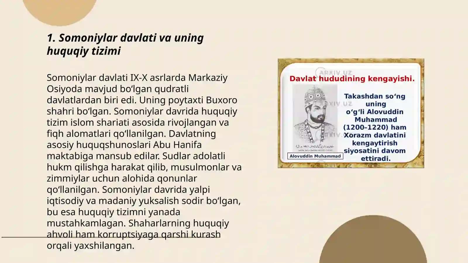 Somoniylar, Gʻaznaviylar, Qoraxoniylar, Saljuqiylar va Xorazmshohlar davlati va huquqi by Javohir Atabekov 3