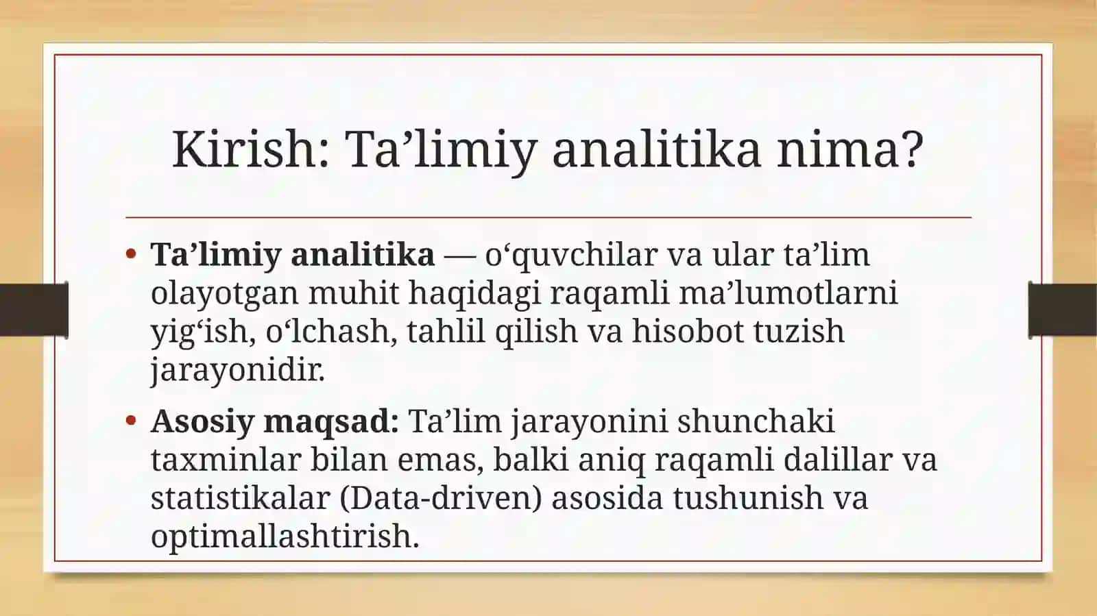 TAʼLIMIYANALITIKA VOSITALARIDAN FOYDALANISH AMALIYOTI 3