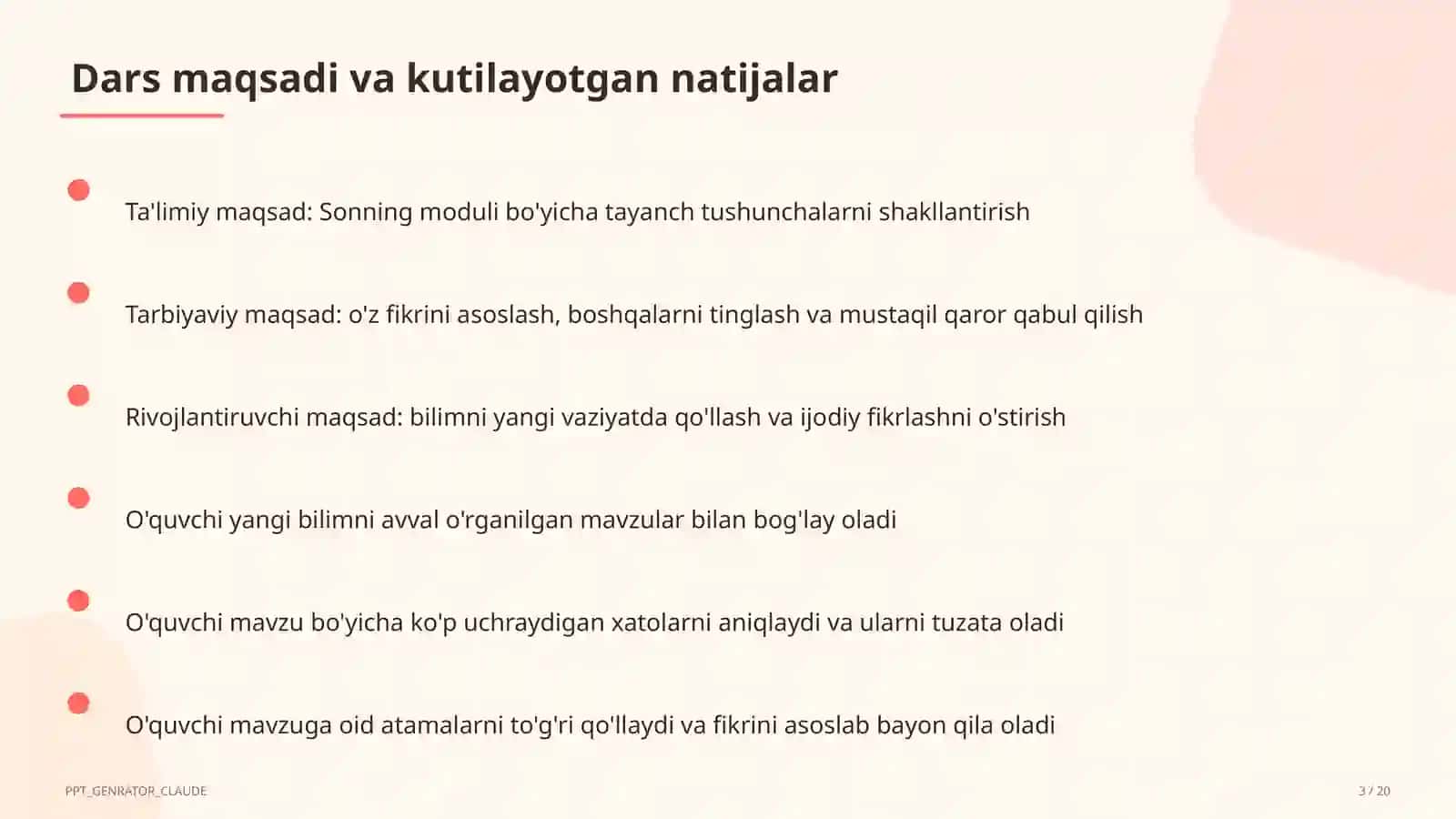 Sonning moduli (6-sinf) 3