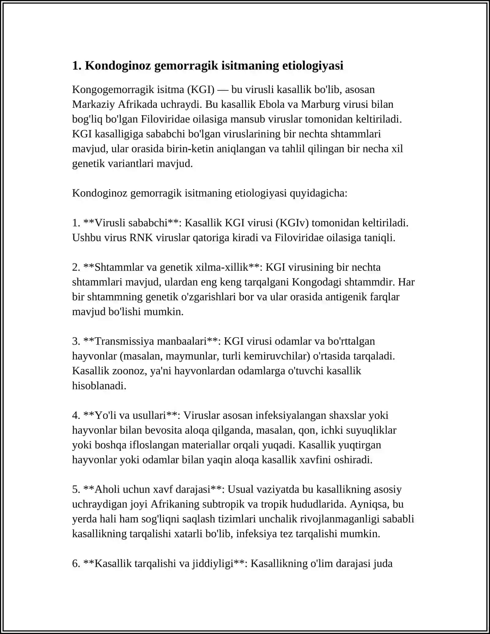 KONDOGINOZ GEMOROGIK ISITMA: ETIOLOGIYASI,EPIZOOTOLOGIYASI, EPIDEMIOLOGIYASI,POTOGENIZI,KLINIKASI, TASHXISI, QIYOSIY TASHXISI, DAVOLASH USULLARI, PROFILAKTIKASI VA EPIDEMIYAGA QARSHI CHORA TADBIRLAR 3