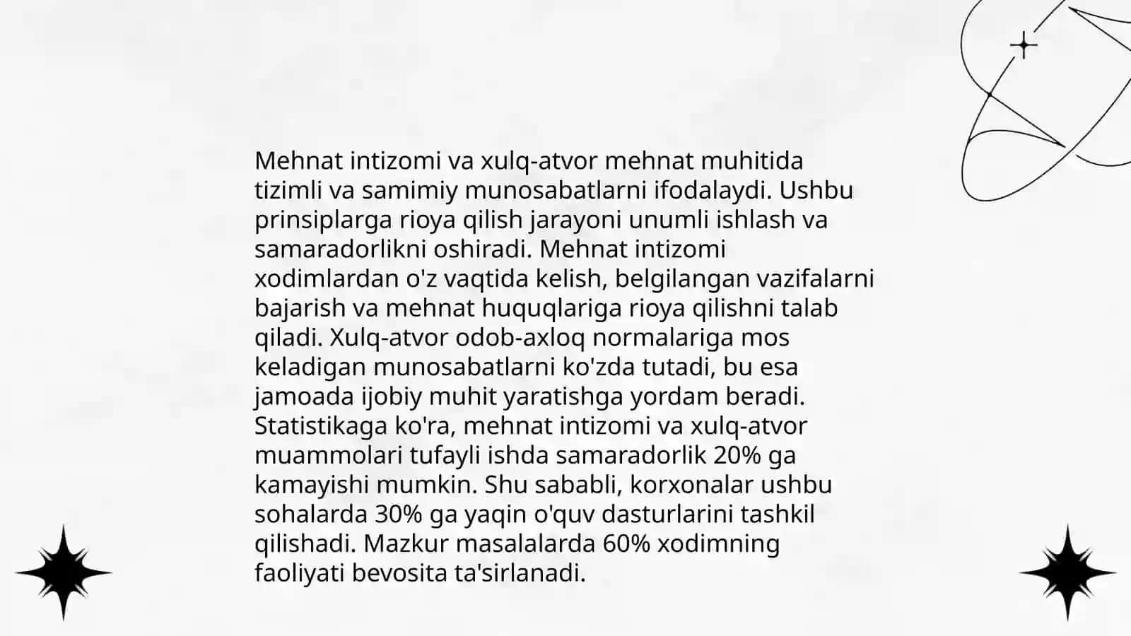 Mehnat intizomi va xulq-atvor 3