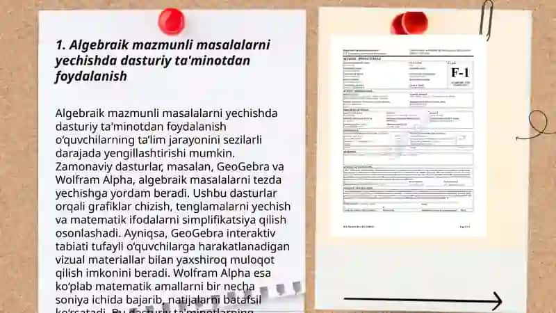 Algebraik mazmunli masalalarni yechishda axborot texnologiyalaridan foydalanish 3