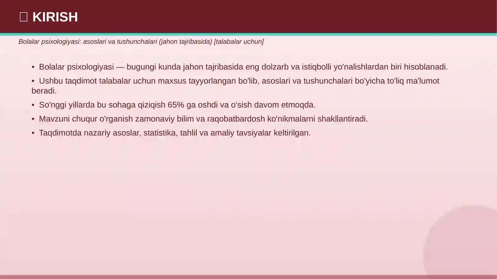 Bolalar Psixologiyasi: Asoslari va Tushunchalari (Jahon Tajribasida) 3
