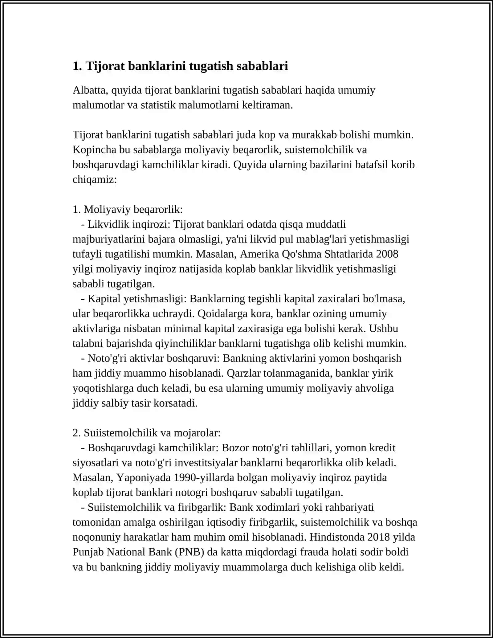 TIJORAT BANKLARI TUGATISH TARTIBI 3