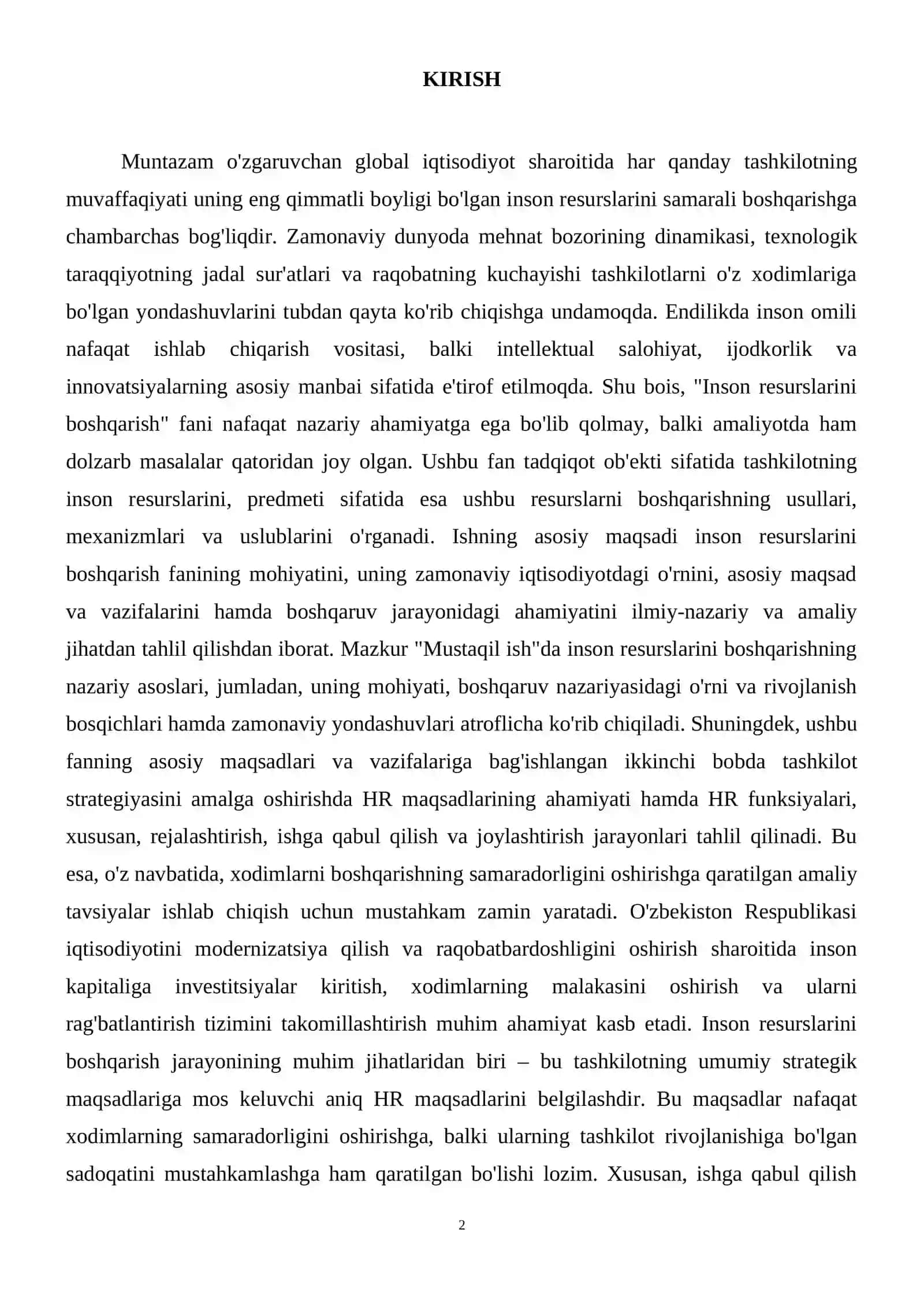 Inson resurslarini boshqarush fanini mohiyati maqsadi va vazifalari 3