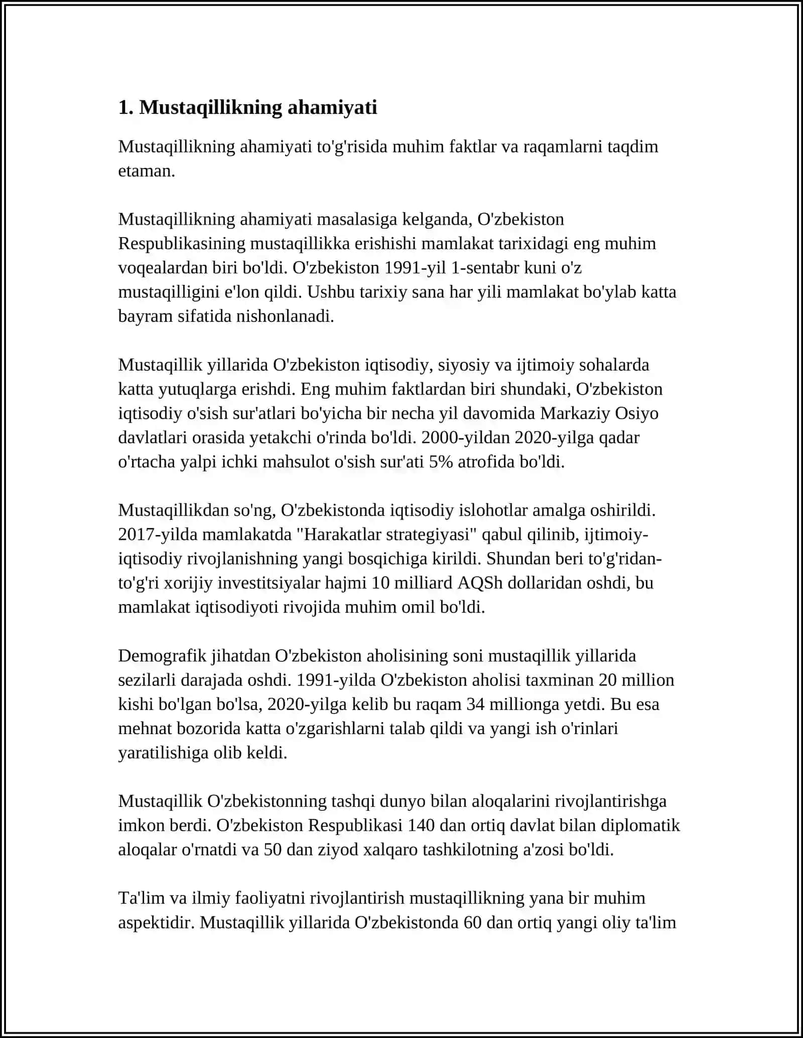 MUSTAQILLIK VA DIN 3