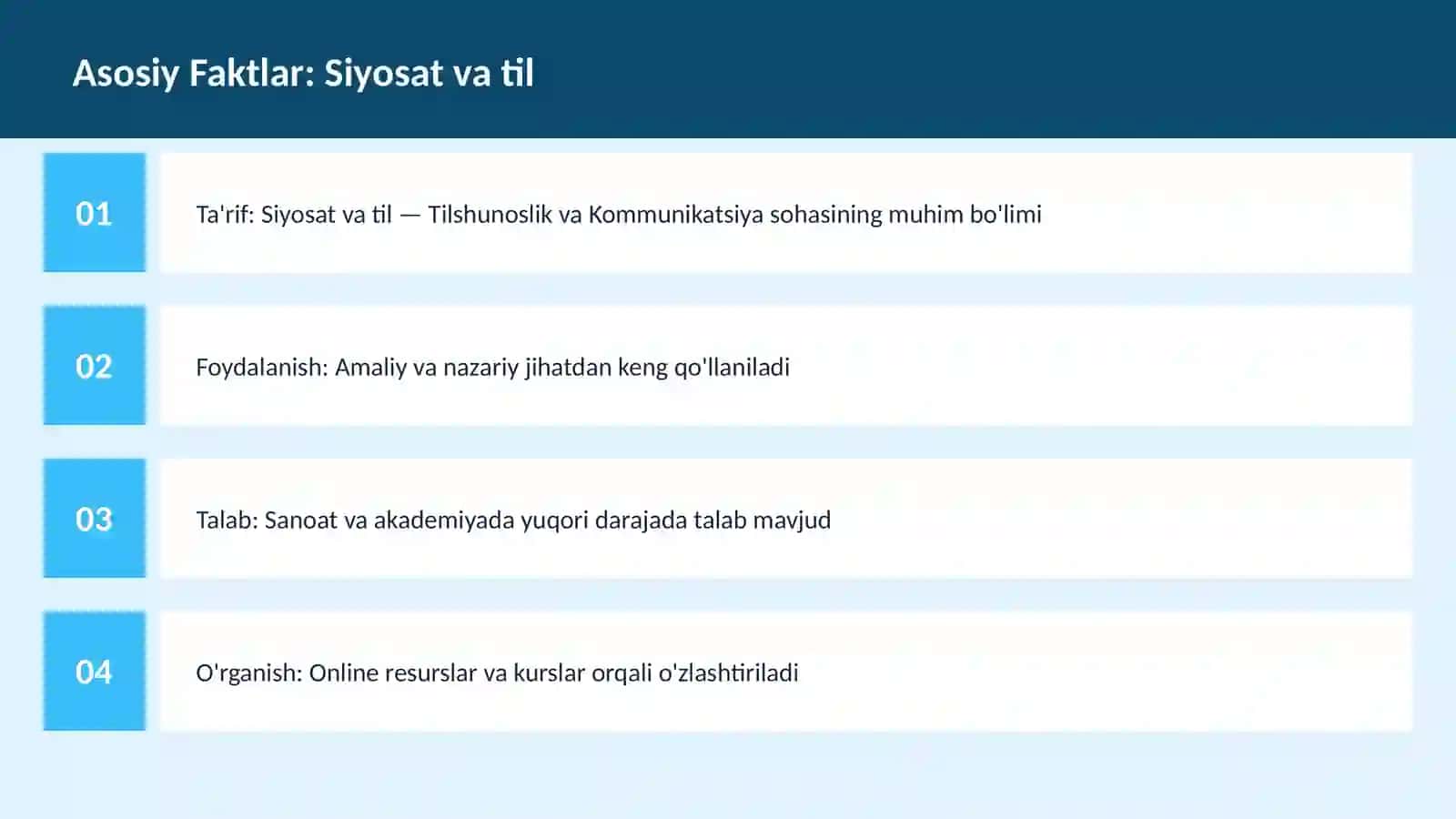 Siyosat va til 3