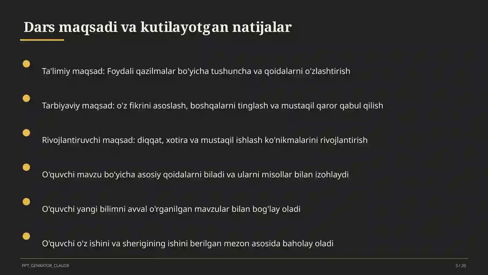 Foydali qazilmalar (3-sinf) 3