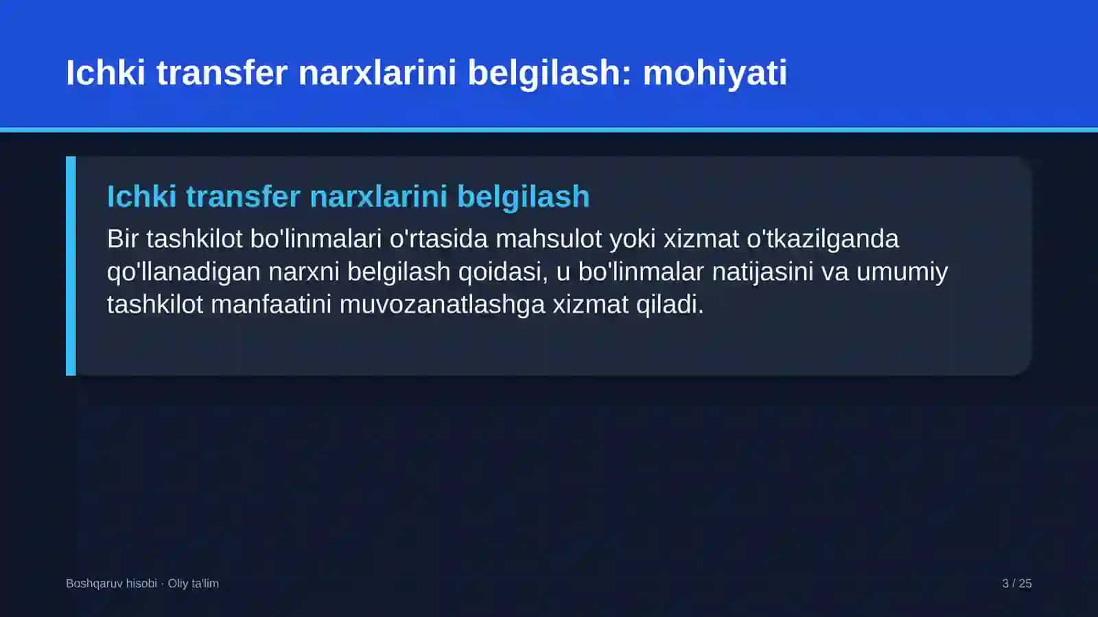 Ekologik ta'limda ichki transfer narxlarini belgilash 3