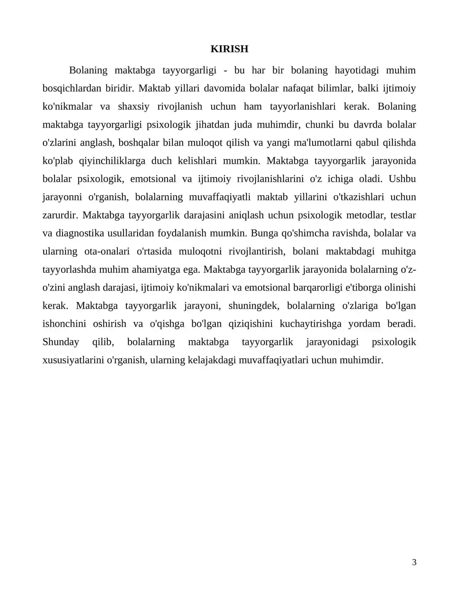 Bolaning maktabga tayyorgarligini psixologik xususiyatlari haqida tadqiqot 3