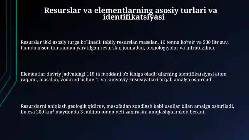 Resurslar va Elementlar 3