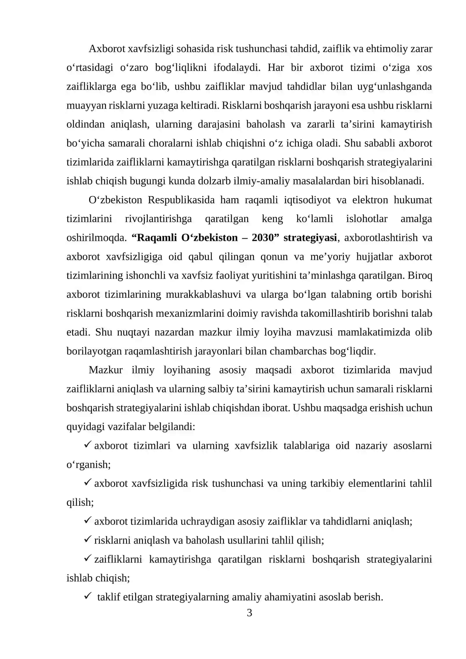 Axborot tizimlarida zaifliklarni kamaytirish uchun risklarni boshqarish strategiyalarini ishlab chiqish 3