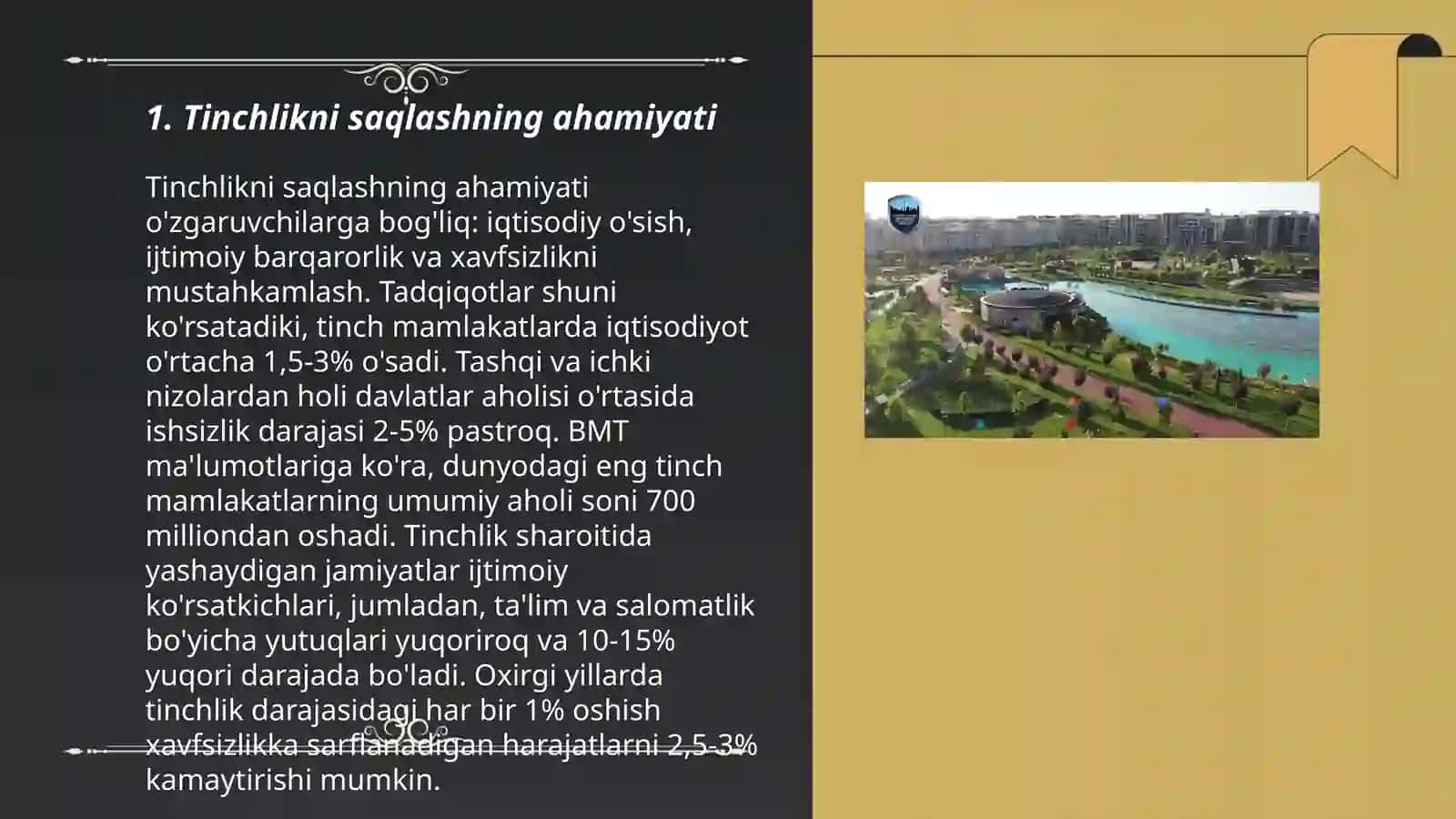 Tunchlik va osoyishtalik 3