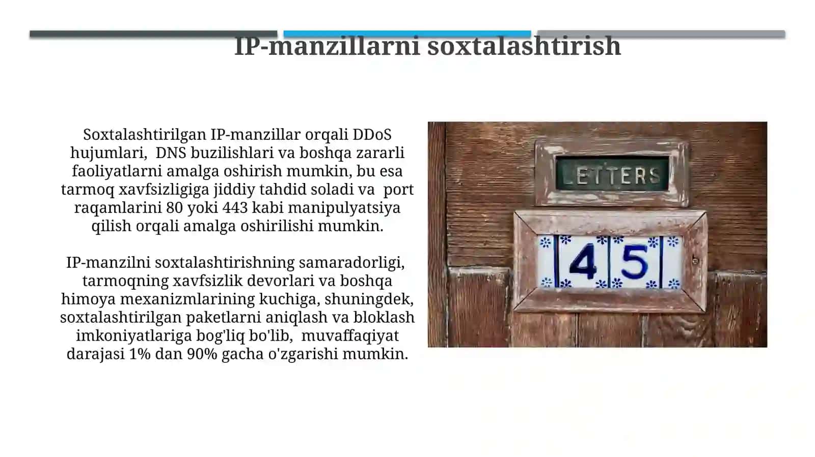 IP adreslar. Snifli adreslar. Maskalar yordamida adreslash. IP adreslardan tejamkor foydalanish. Shahobjon toshpolatov 3