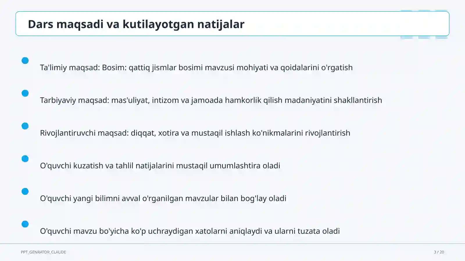 Bosim: qattiq jismlar bosimi (6-sinf) 3