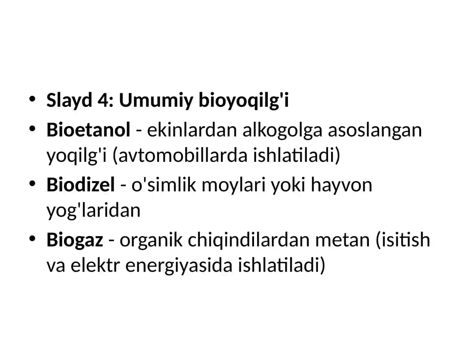 Bioyoqilg'i turlari 3
