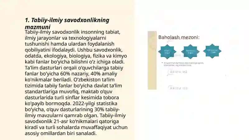 PISA topshiriqlari tabiiy-ilmiy savodxonlikni baholash vositasi 3