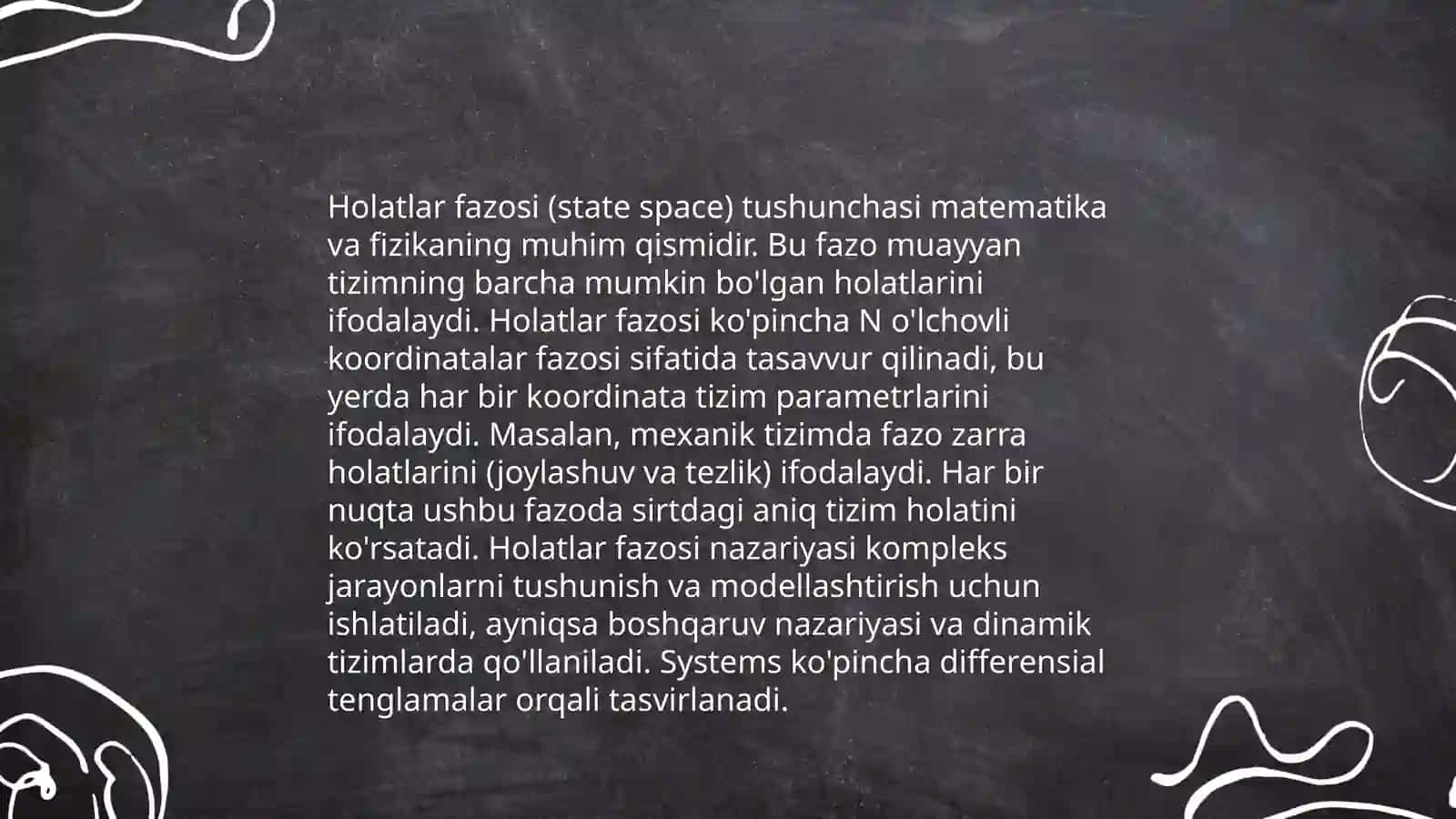 Holatlar fazosida modellarni identifikatsiyalash 3